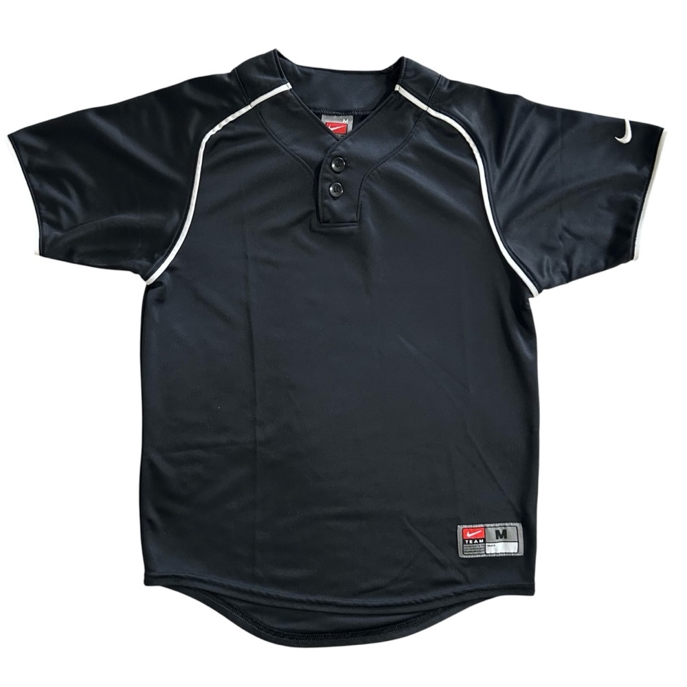 Nike Boys Fit Dry Black White Practice Team Jersey Short Sleeves Size M 10/12